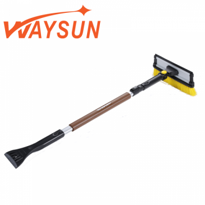 Waysun Popular Detachable Soft Bristle Telescopic Sprayed Aluminum Pipe Car Snow Brush